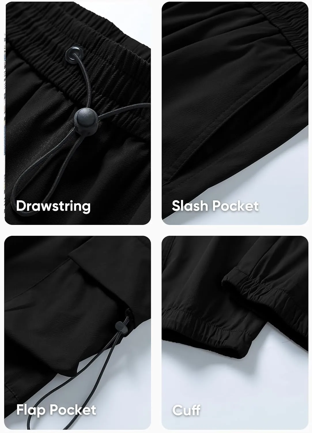 JMIERR Men's Baggy Cargo Pants Trendy Casual Parachute Pant Loose Fit Harem Joggers with Pockets for Streetwear