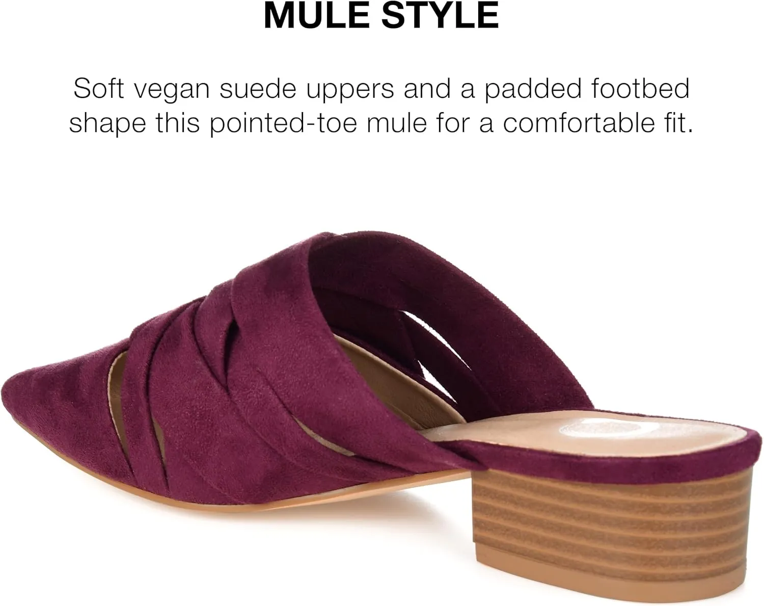 Journee Collection Womens Kalida Pointed Toe Slip On Mule Sandals