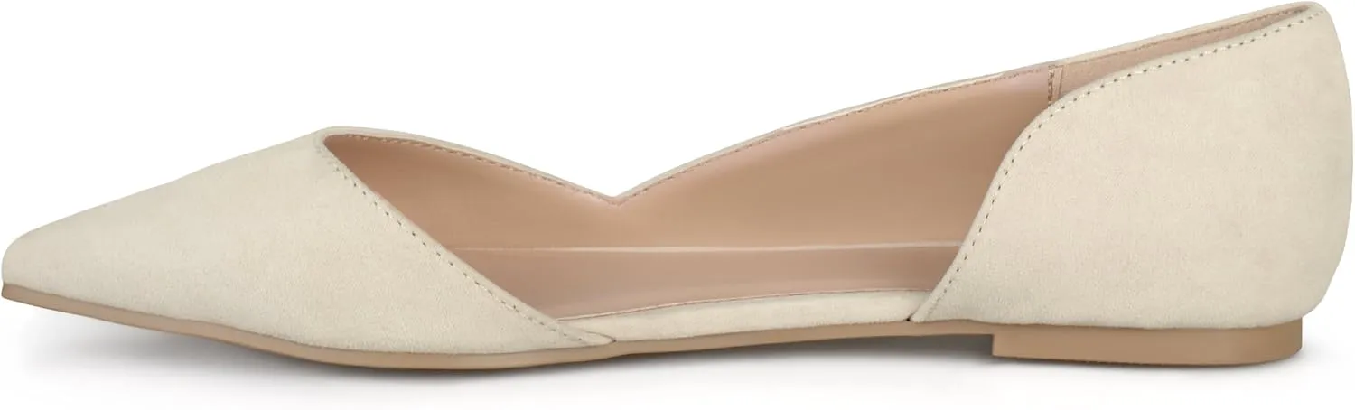 Journee Womens Ester Slip On Pointed Toe D'Orsay Flats