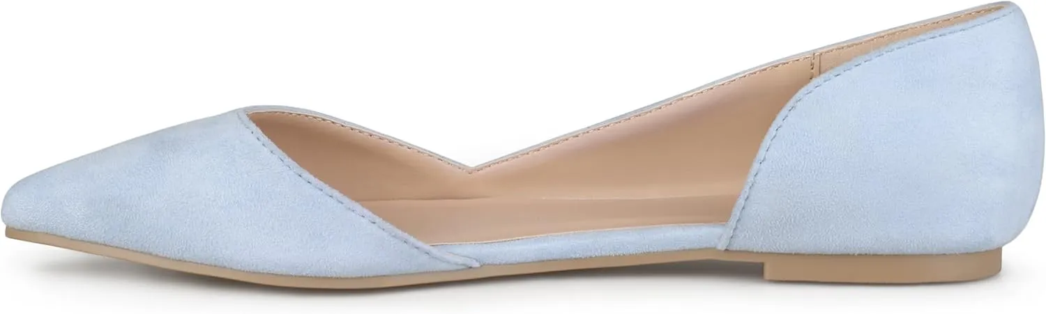 Journee Womens Ester Slip On Pointed Toe D'Orsay Flats