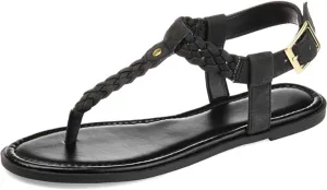 Journee Womens Genevive Ankle Strap Flat Sandals