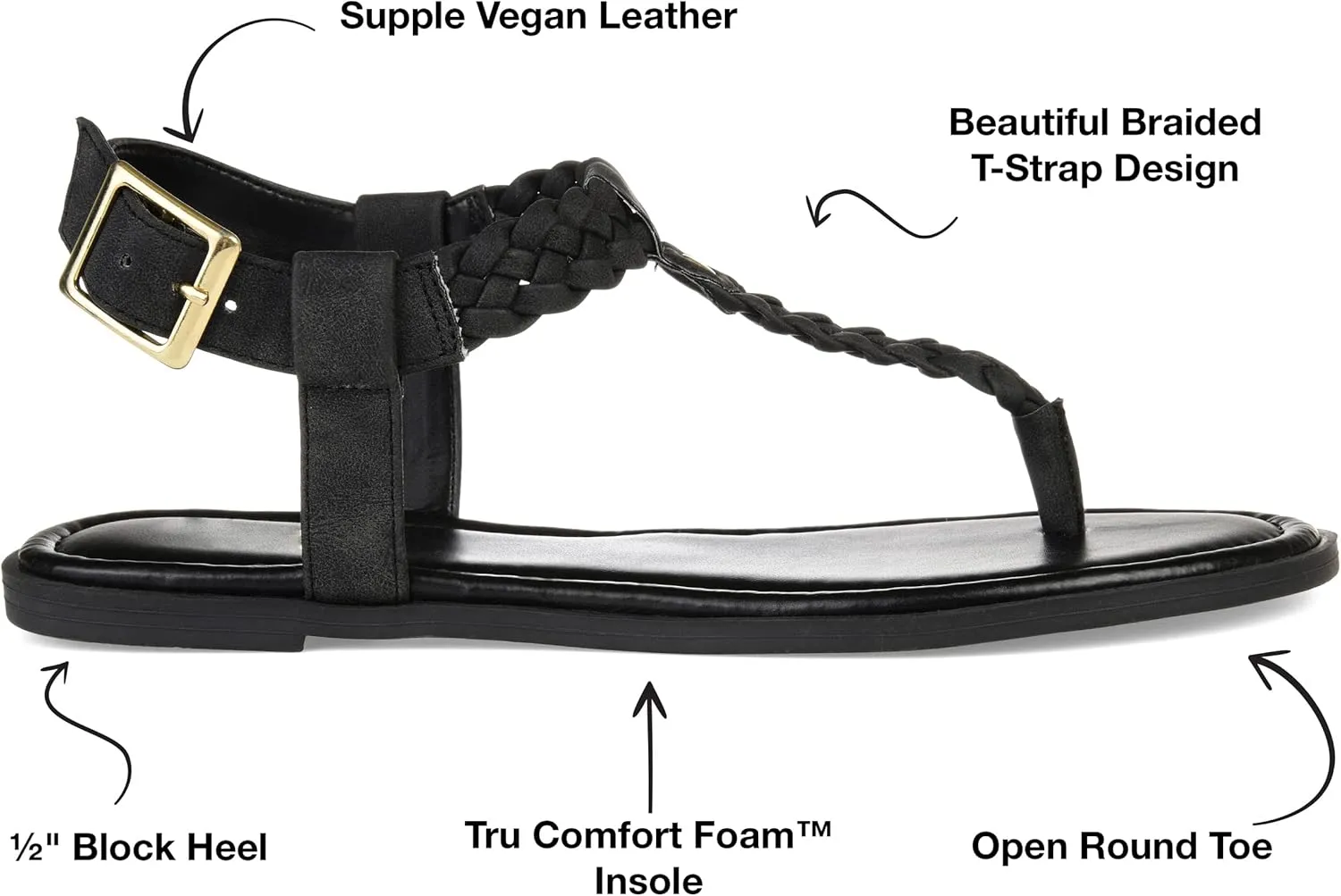 Journee Womens Genevive Ankle Strap Flat Sandals