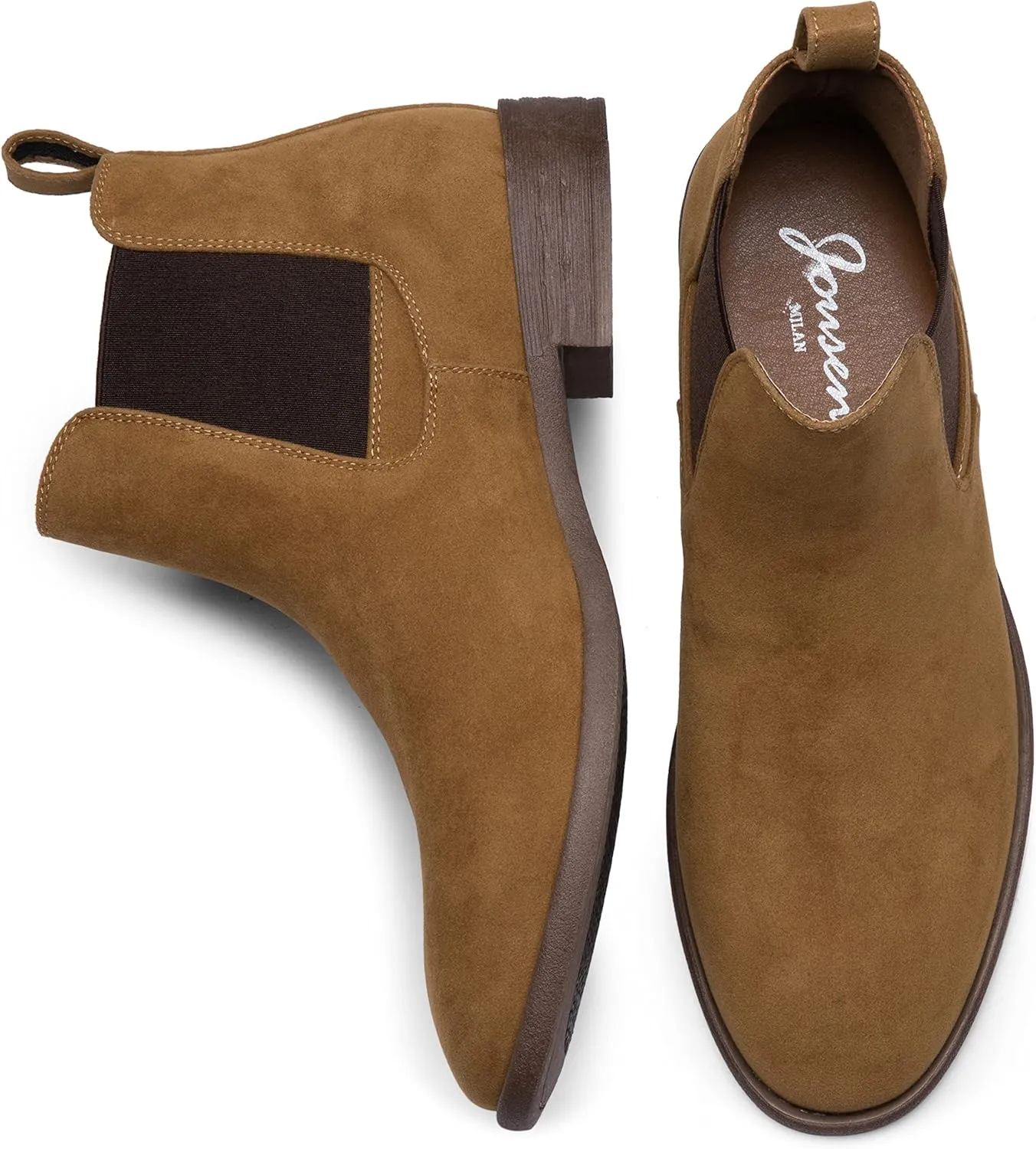 Jousen Men's Chelsea Boots Lightweight Casual Chukka Ankle Boots Classic Elastic Dress Boots For Men