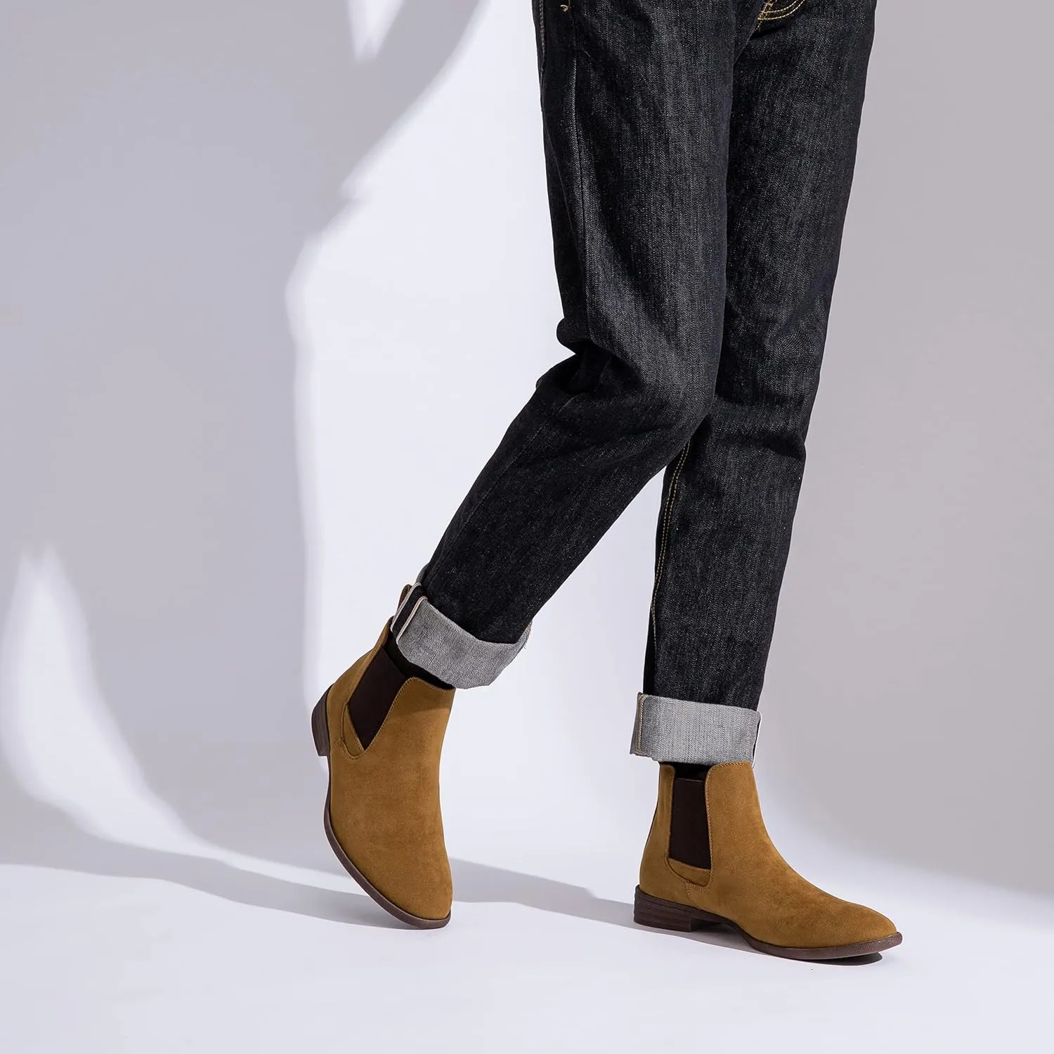 Jousen Men's Chelsea Boots Lightweight Casual Chukka Ankle Boots Classic Elastic Dress Boots For Men