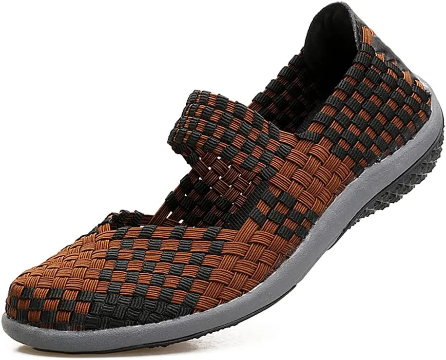 JOYVIP Womens Curly Type Ballet Flats Slip On Comfort Loafers Handmade Woven Shoes
