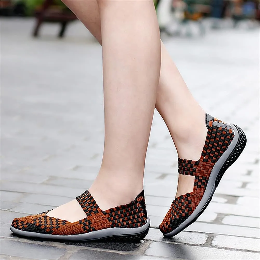 JOYVIP Womens Curly Type Ballet Flats Slip On Comfort Loafers Handmade Woven Shoes