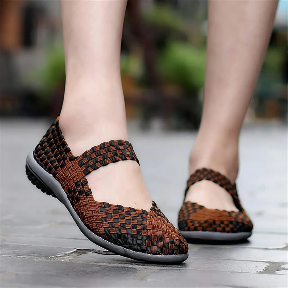 JOYVIP Womens Curly Type Ballet Flats Slip On Comfort Loafers Handmade Woven Shoes