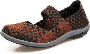 JOYVIP Womens Curly Type Ballet Flats Slip On Comfort Loafers Handmade Woven Shoes