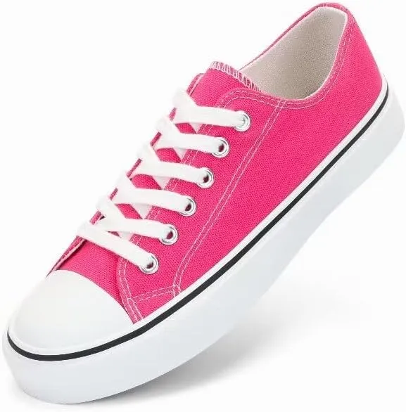 JUDIS Women’s Lace Up Canvas Shoes Low Top Fashion Sneakers Casual Tennis Walking Shoes