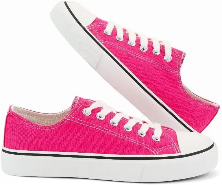 JUDIS Women’s Lace Up Canvas Shoes Low Top Fashion Sneakers Casual Tennis Walking Shoes