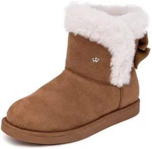 Juicy Couture Girls Winter Fur Boots Warm Insulated Fashion Booties Mid Calf Outdoor Snow Boot for Toddler/Little Kid/Big Kid