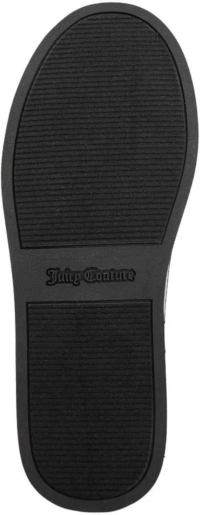JUICY COUTURE Women's Quilted Slip-On Winter Boots – Waterproof, Warm Mid-Calf Snow Booties with Logo Strap-Kissie