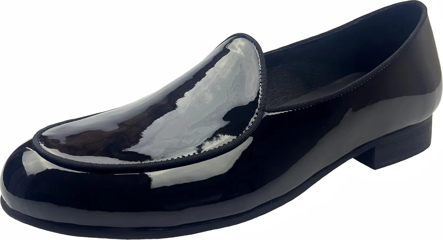 Justar Men's Leather Loafers Belgian Tuxedo Dress Shoes Slip-On Formal Prom Penny Loafers Banquet Flats