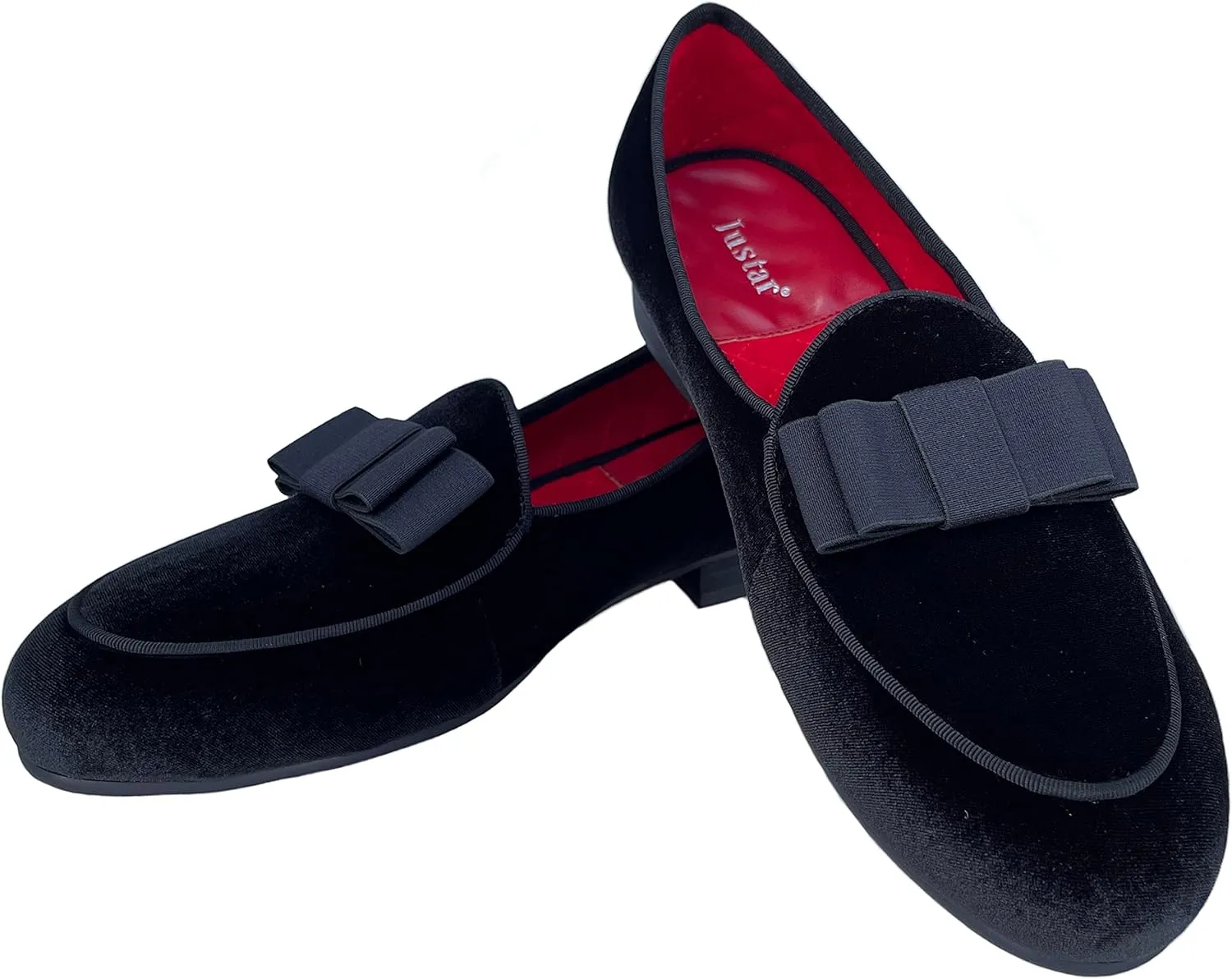 Justar Men's Leather Loafers Belgian Tuxedo Dress Shoes Slip-On Formal Prom Penny Loafers Banquet Flats
