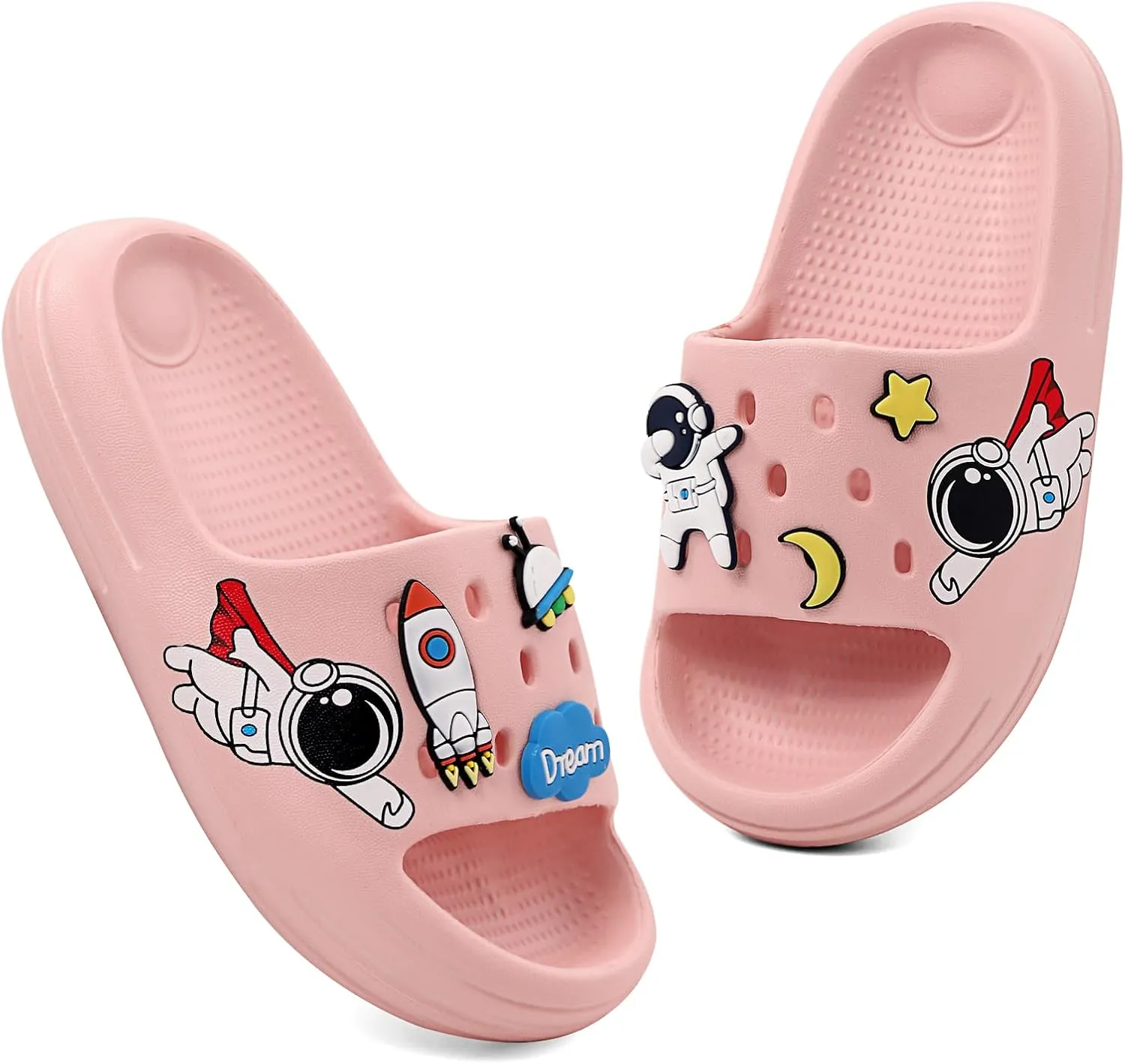 KAKU NANU Kids Slide Sandals EVA Cloud Slippers Open Toe Soft Slides Lightweight Non-slip Unisex Children Cozy Summer Flip Flop Shoes