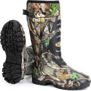 Kalkal Hunting Boots for Men Women, Insulated Waterproof Warm Rubber Boots with 6mm Neoprene Rubber, for Hunting, Gardening, Farming, Fishing, and Yard Work