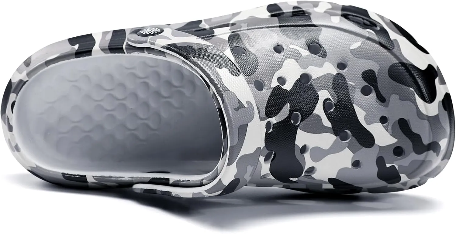 Kids Classic Camo Beach Clogs | Lightweight Water Sandals for Boys - Quick-Dry Non-Slip Light and Durable （Little Kid/Big Kid）
