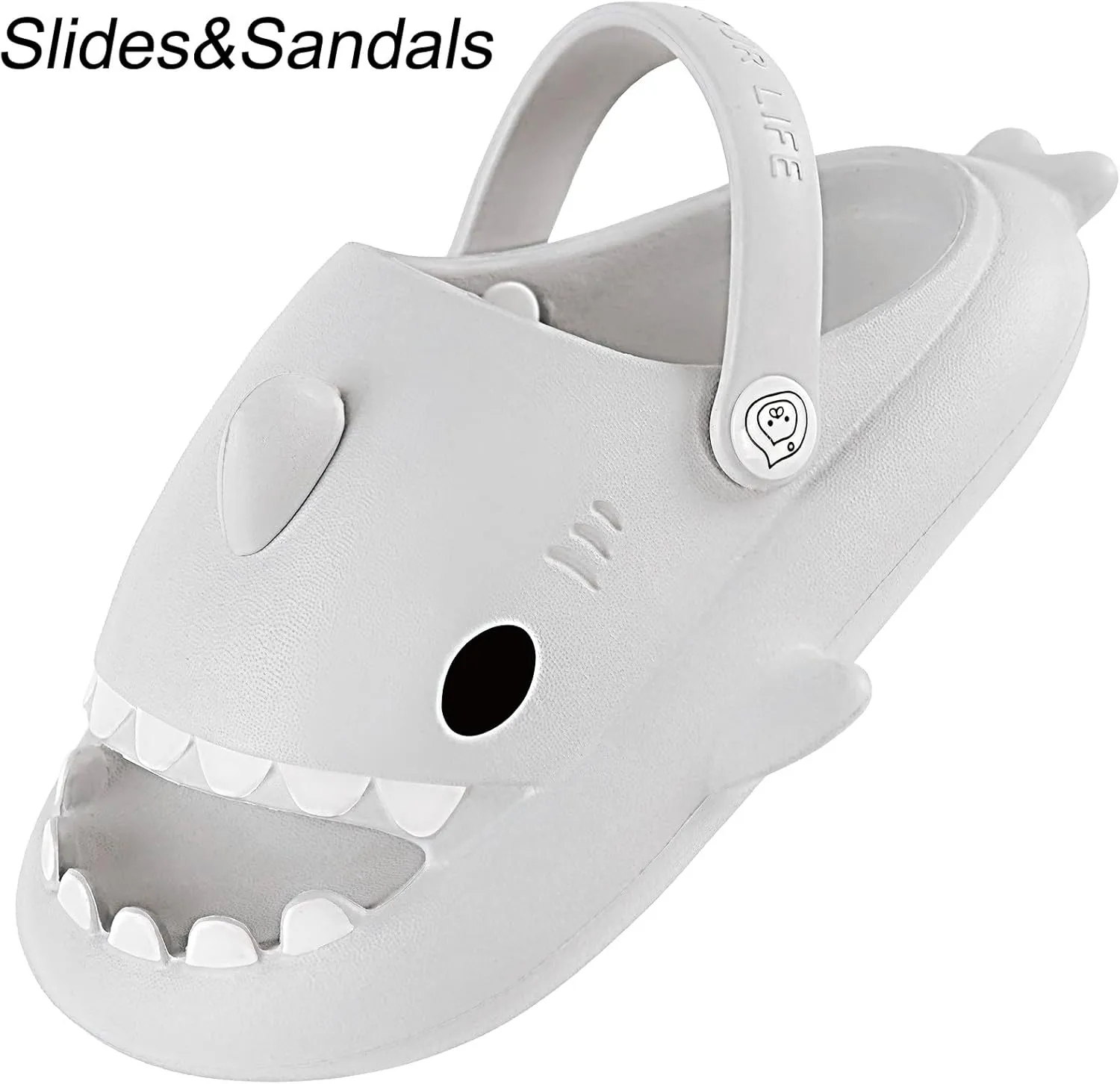 Kids Shark Slides Boys Girls Toddlers Cloud Shower Slippers Cute Cartoon Open Toe Sandals Cushioned Thick Sole Beach Pool Shoes
