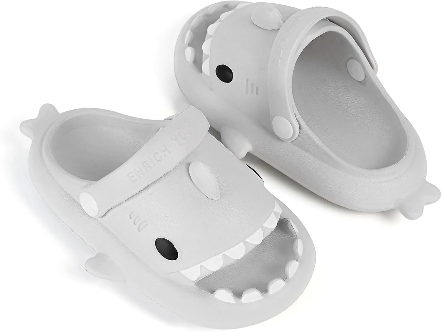 Kids Shark Slides Boys Girls Toddlers Cloud Shower Slippers Cute Cartoon Open Toe Sandals Cushioned Thick Sole Beach Pool Shoes