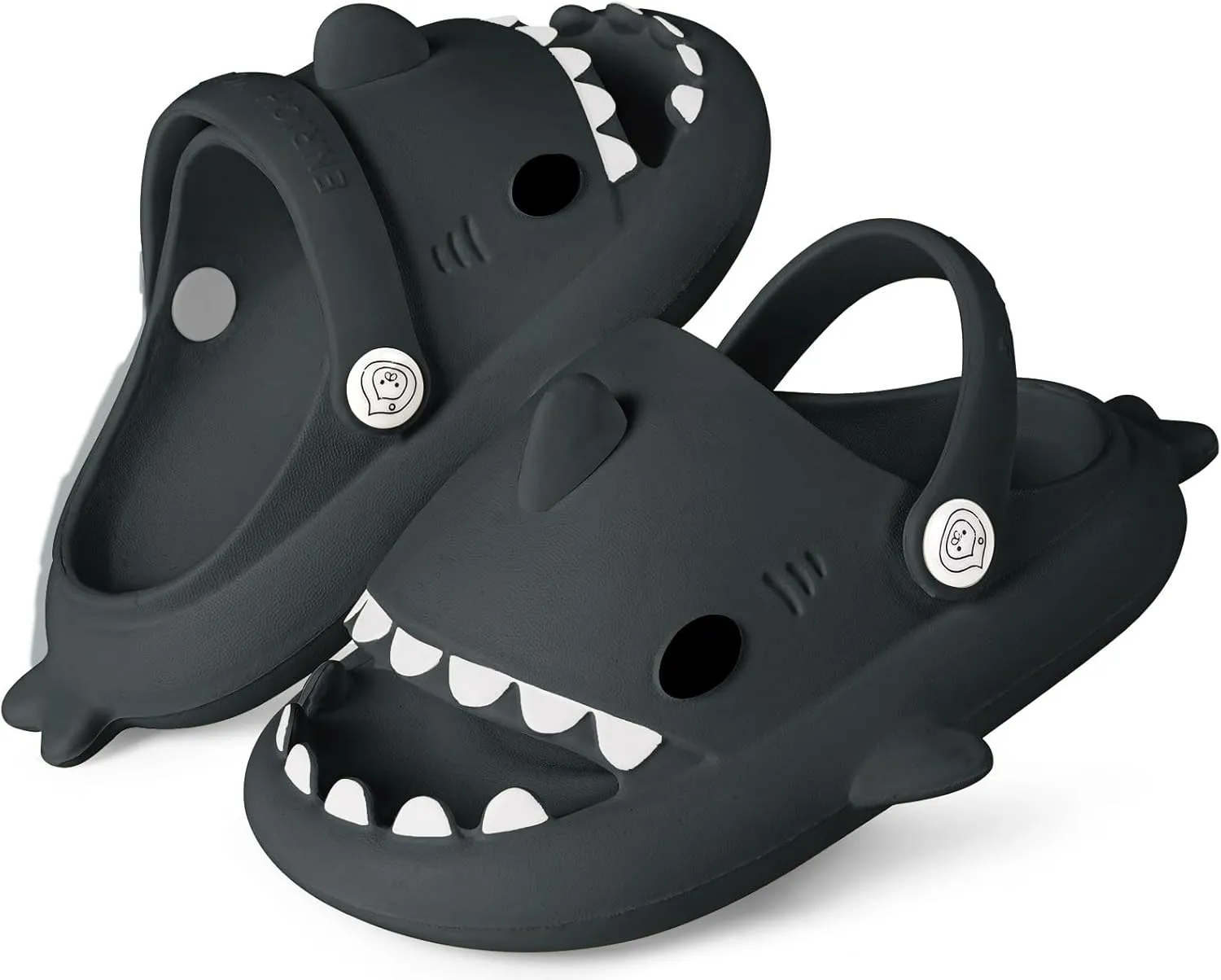 Kids Shark Slides Boys Girls Toddlers Cloud Shower Slippers Cute Cartoon Open Toe Sandals Cushioned Thick Sole Beach Pool Shoes
