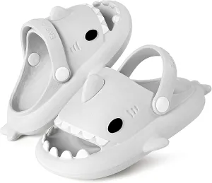 Kids Shark Slides Boys Girls Toddlers Cloud Shower Slippers Cute Cartoon Open Toe Sandals Cushioned Thick Sole Beach Pool Shoes