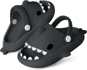 Kids Shark Slides Boys Girls Toddlers Cloud Shower Slippers Cute Cartoon Open Toe Sandals Cushioned Thick Sole Beach Pool Shoes