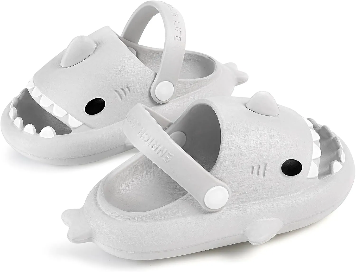 Kids Shark Slides Boys Girls Toddlers Cloud Shower Slippers Cute Cartoon Open Toe Sandals Cushioned Thick Sole Beach Pool Shoes