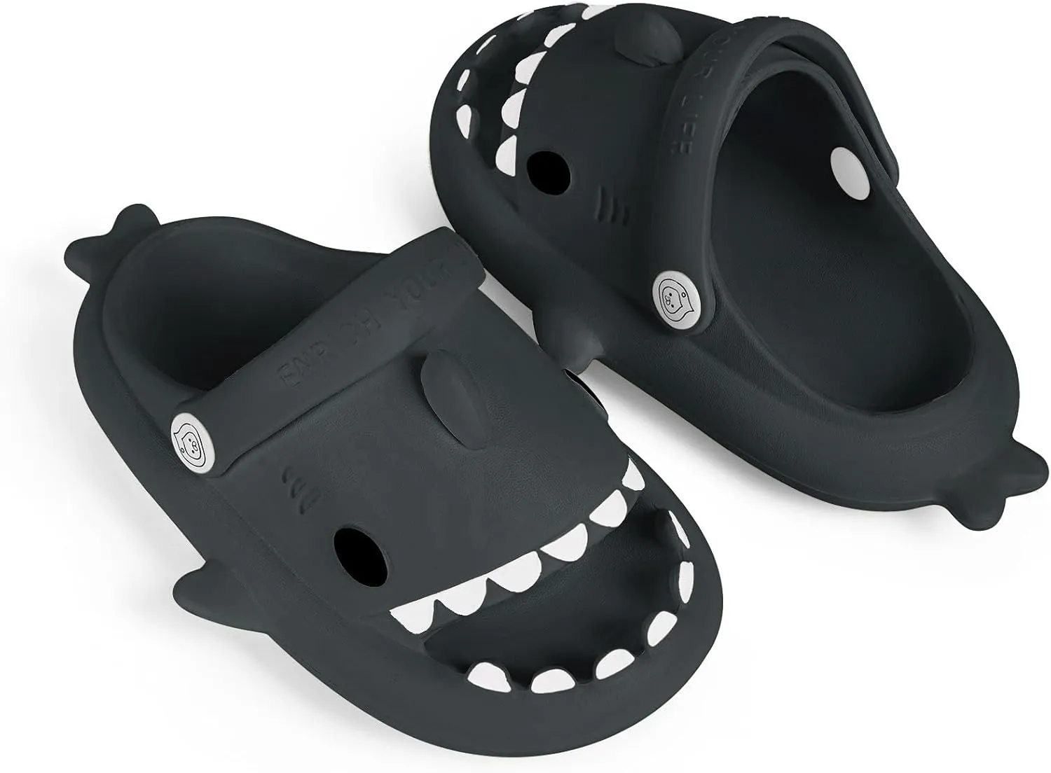 Kids Shark Slides Boys Girls Toddlers Cloud Shower Slippers Cute Cartoon Open Toe Sandals Cushioned Thick Sole Beach Pool Shoes