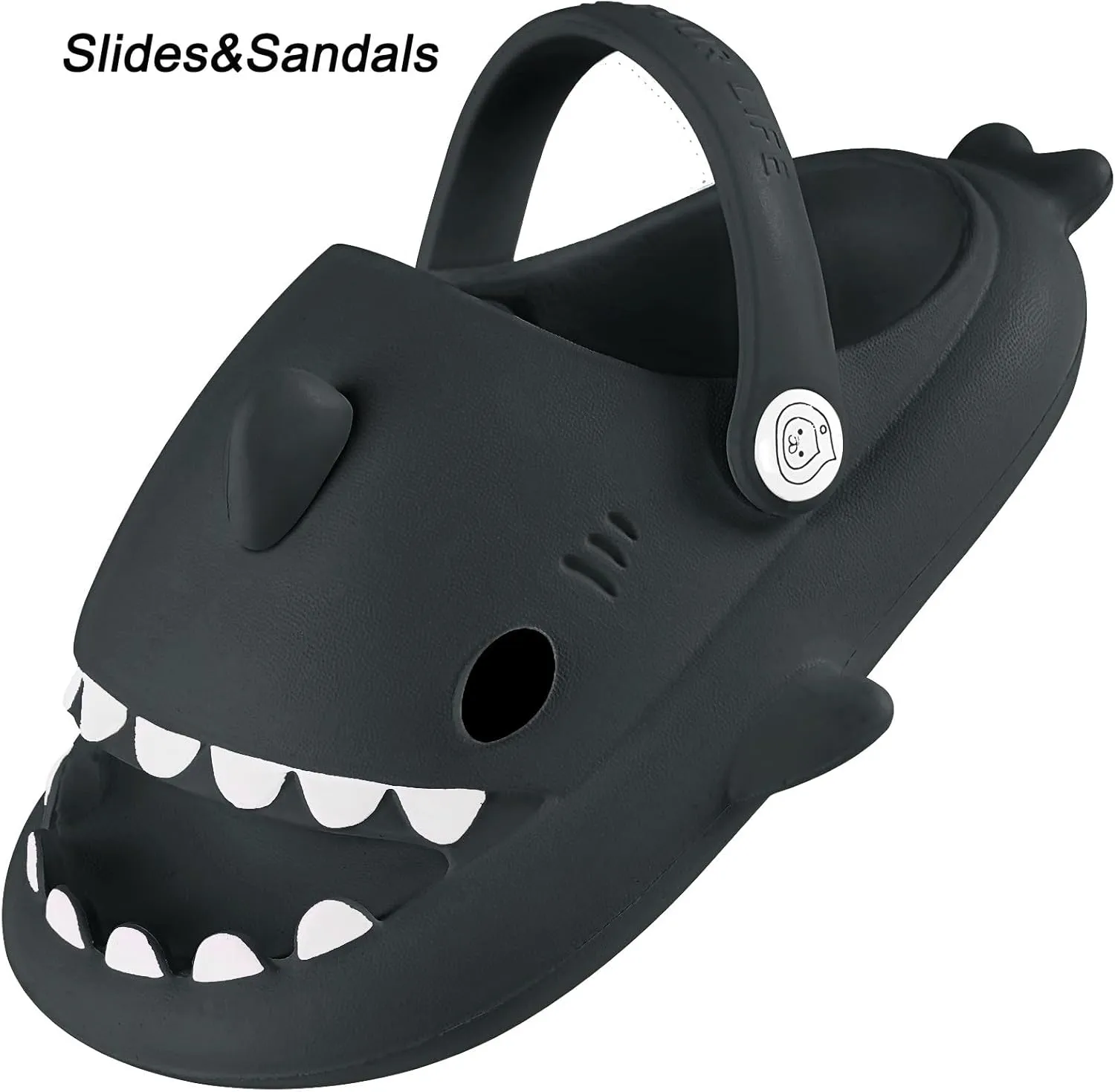 Kids Shark Slides Boys Girls Toddlers Cloud Shower Slippers Cute Cartoon Open Toe Sandals Cushioned Thick Sole Beach Pool Shoes