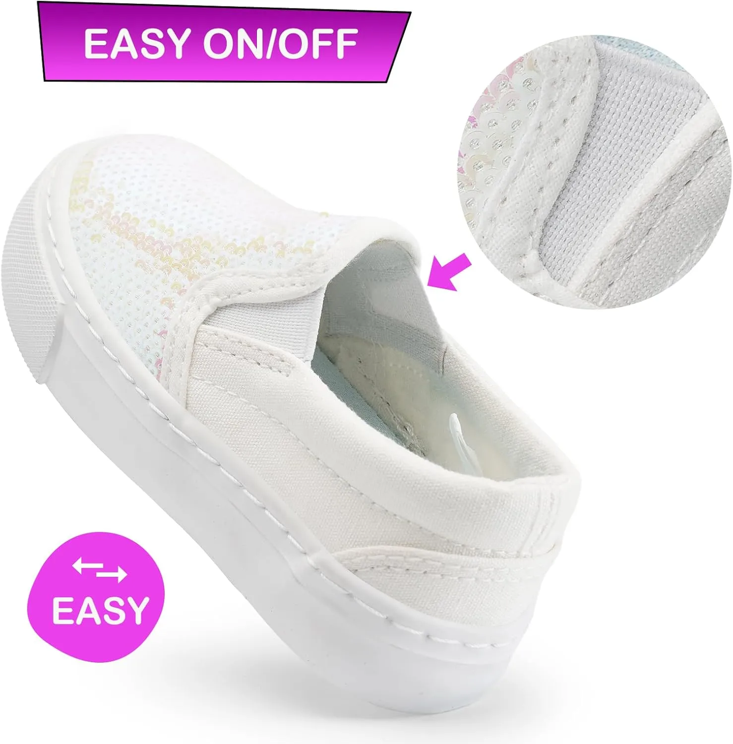 Kids Shoes Toddlers Canvas Sneakers Slip-on Comfortable Light Weight Causal Running Tennis Shoes for Boys Girls(Toddle/Little Kids/Big Kids)