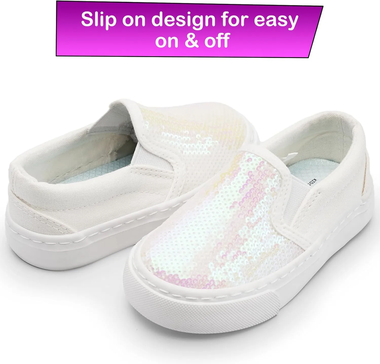 Kids Shoes Toddlers Canvas Sneakers Slip-on Comfortable Light Weight Causal Running Tennis Shoes for Boys Girls(Toddle/Little Kids/Big Kids)