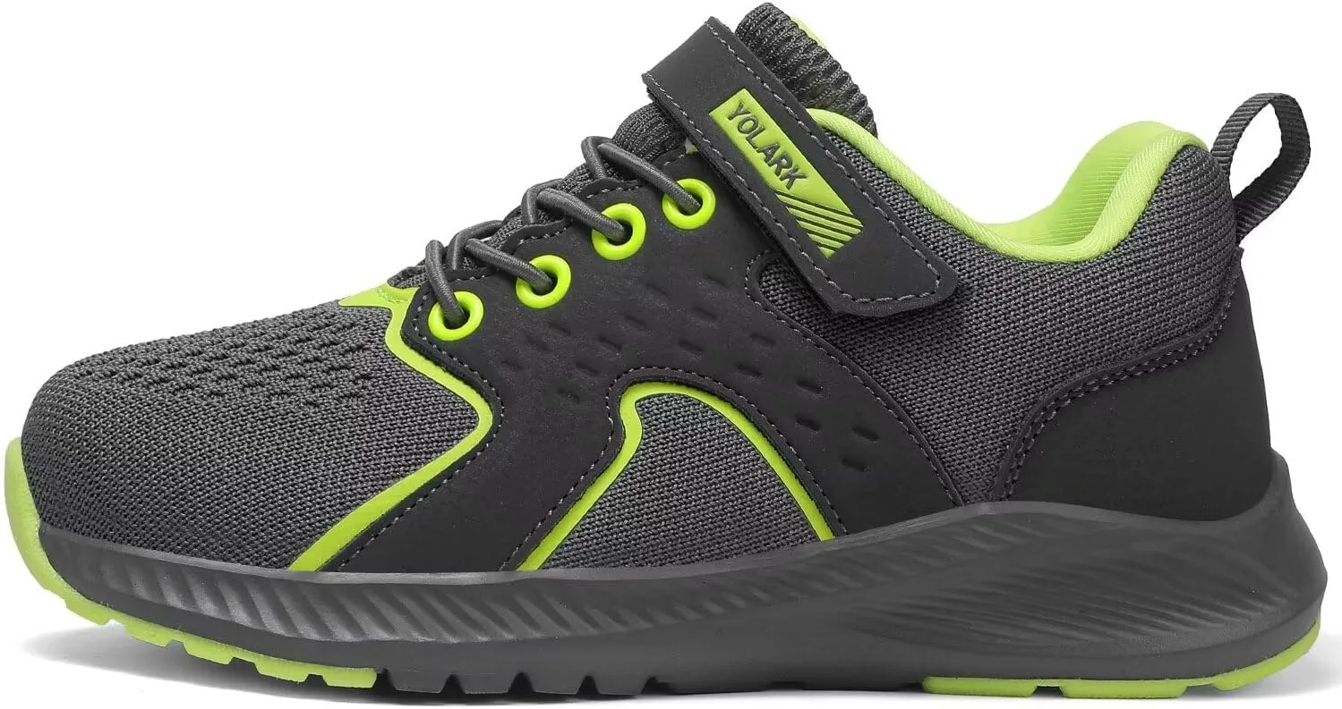 Kids Sneakers for Boys Girls Running Tennis Shoes Non-Slip Hiking Walking Shoes Lightweight Breathable Sport Athletic