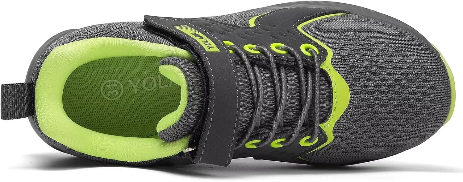 Kids Sneakers for Boys Girls Running Tennis Shoes Non-Slip Hiking Walking Shoes Lightweight Breathable Sport Athletic