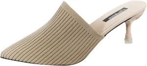Kitten Heels for Women Short Heel Work Sandals Summer Knit Mules Comfort Pumps Dress Shoes Business Casual Shoes