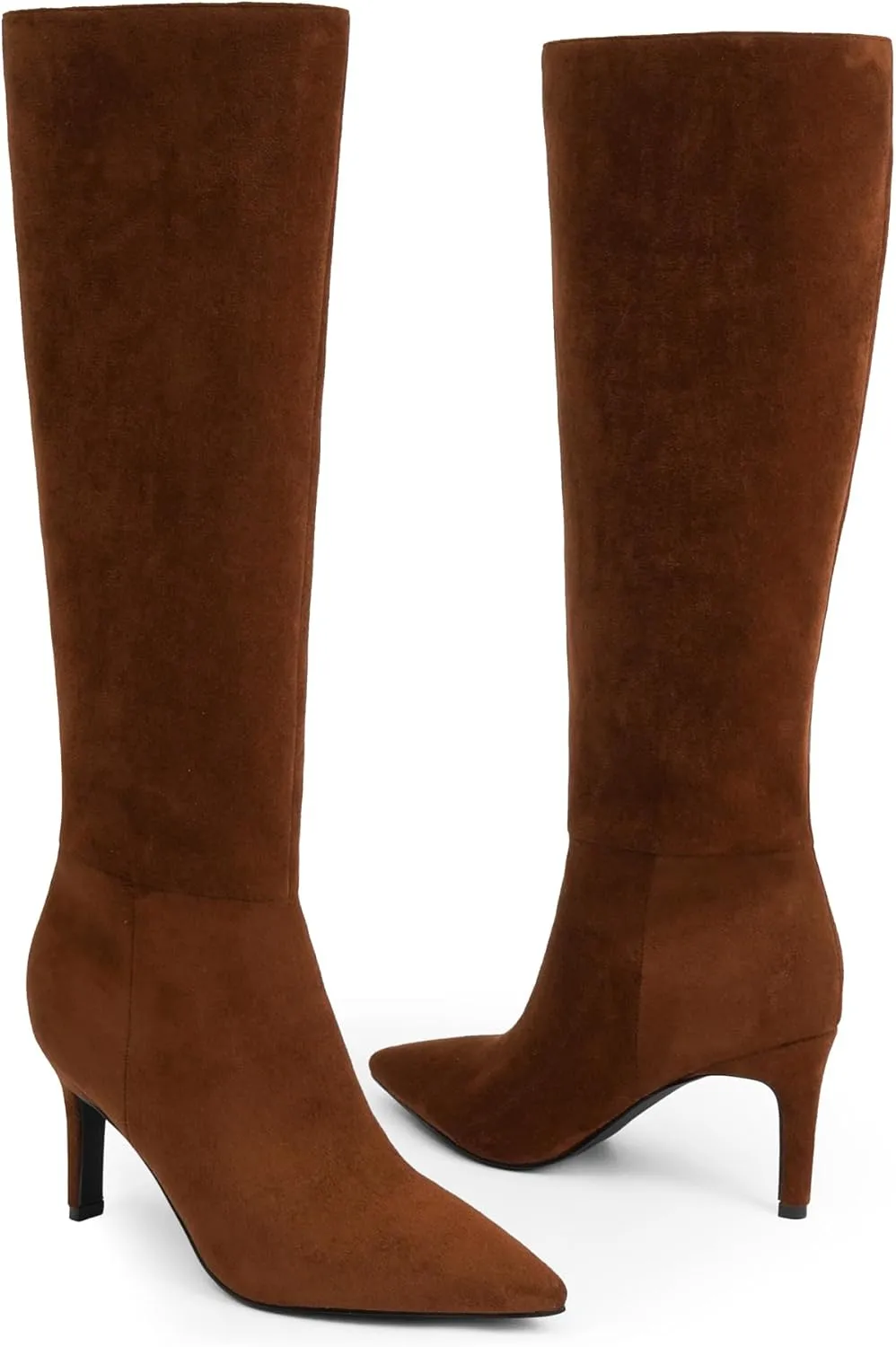 Knee High Boots Women Pointed Toe Tall Boots 3 In Stiletto High Heel Long Boots Side Zipper Dress Knee High Boots
