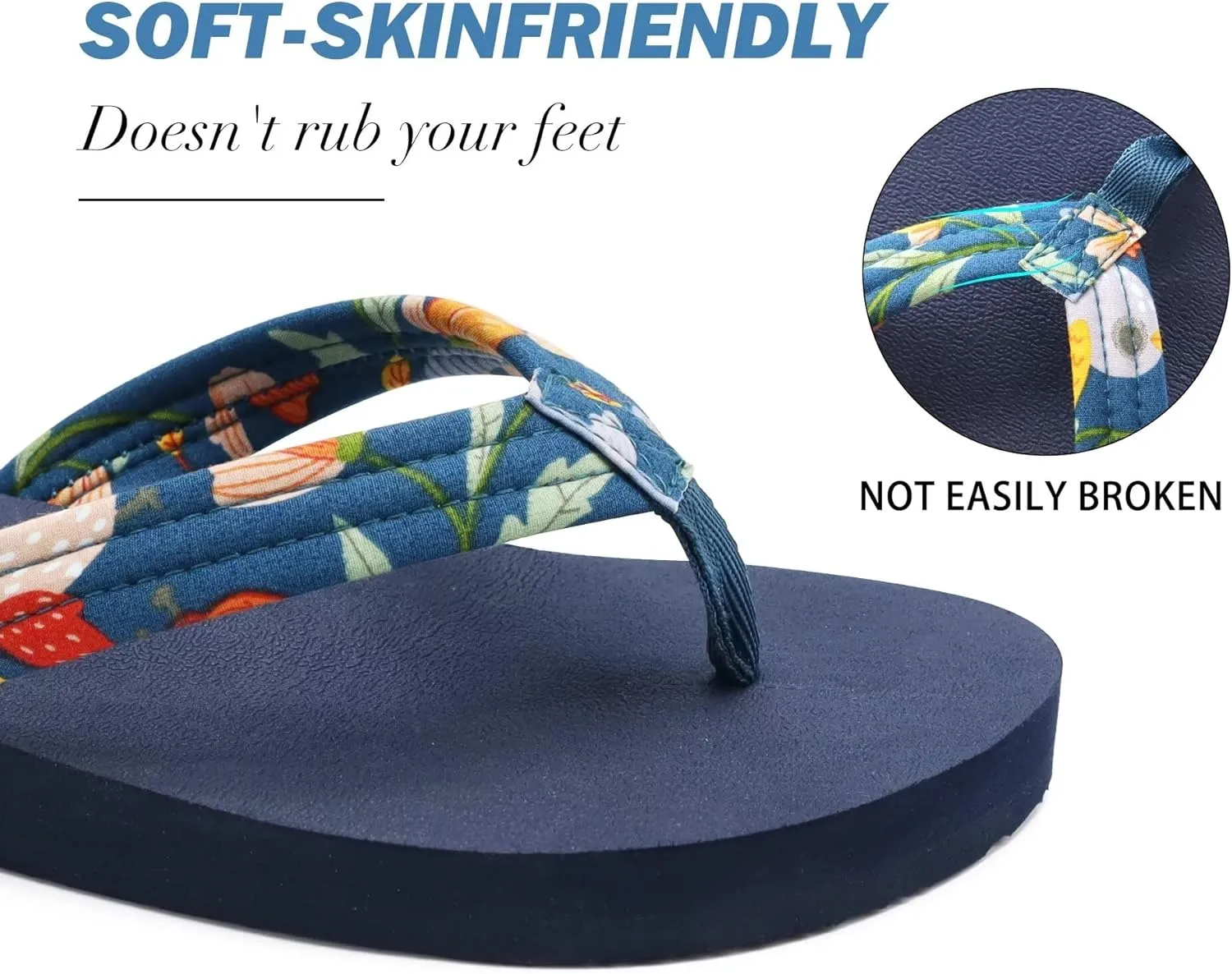 KuaiLu Womens Arch Support Flip Flops Ladies Comfort Lightweight Soft Yoga Mat Cushion Walking Thong Sandals