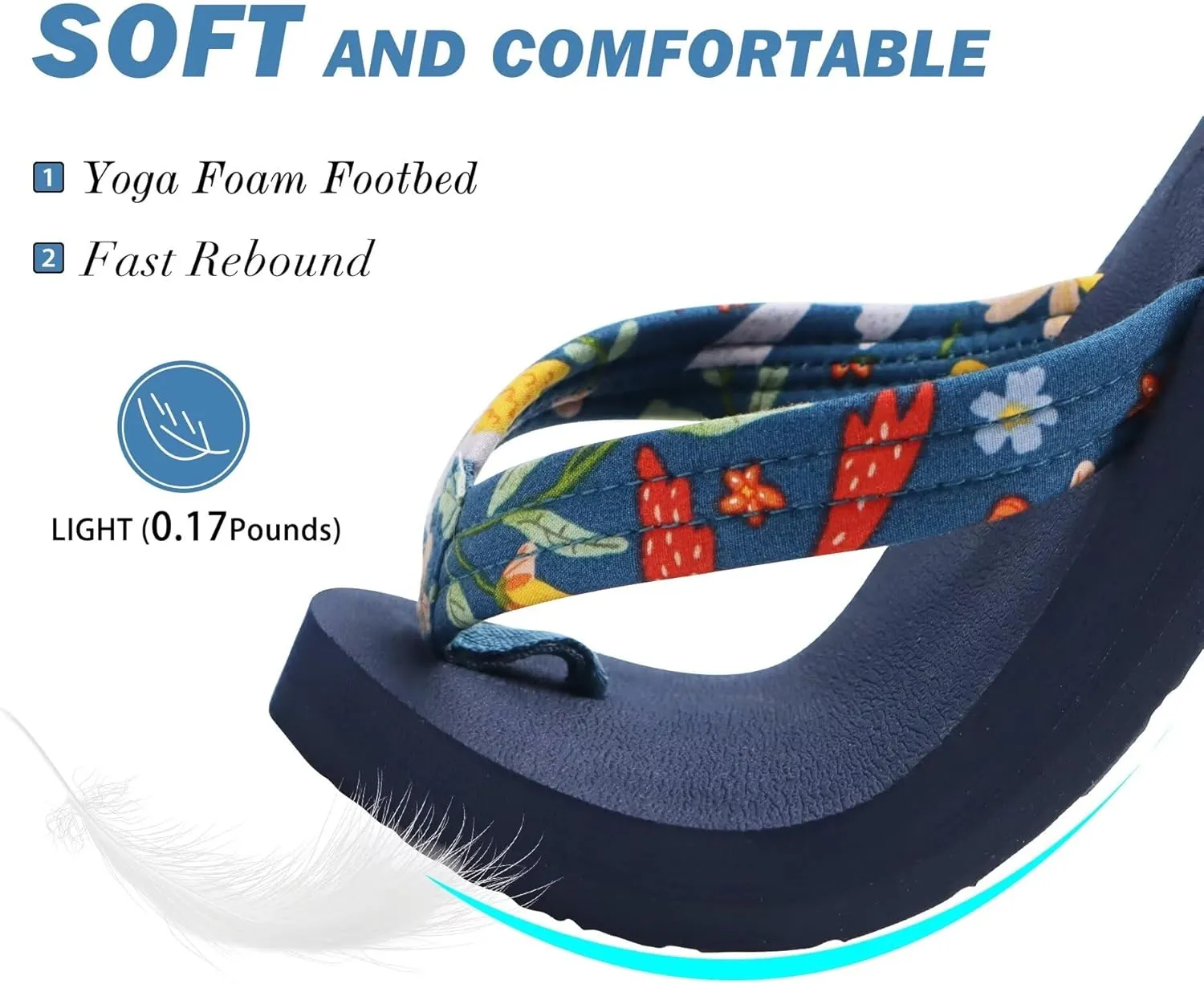 KuaiLu Womens Arch Support Flip Flops Ladies Comfort Lightweight Soft Yoga Mat Cushion Walking Thong Sandals