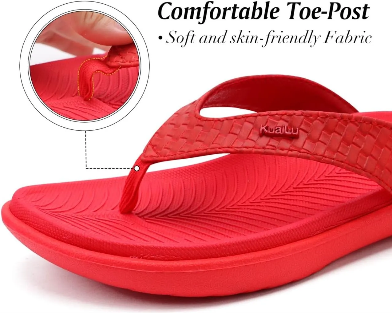 KuaiLu Womens Flip Flops Ladies Yoga Mat Comfortable Walking Thong Sandals With Plantar Fasciitis Arch Support Slip On Indoor Outdoor For Summer