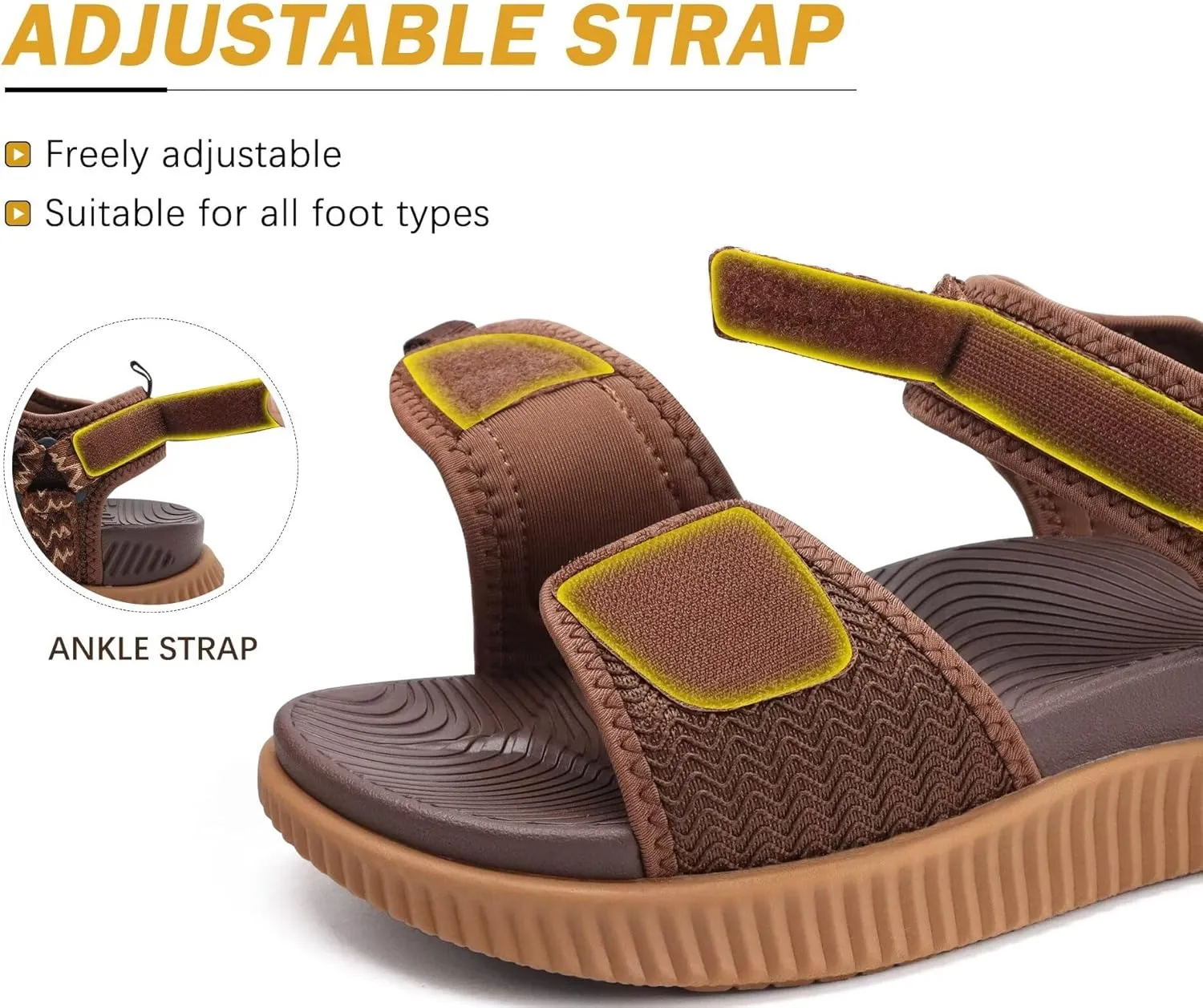 KuaiLu Womens Orthopedic Walking Sandals Ladies Recovery Sport Thick Athletic Cushion Outdoor Hiking Water Sandles Adjustable Strap Sandals with Comfortable Plantar Fasciitis Arch Support