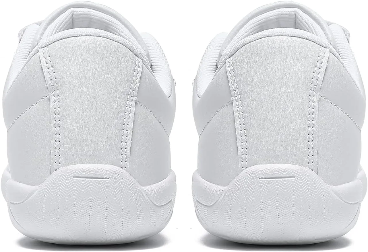 LANDHIKER Girls Cheer Shoes White Cheerleading Shoes Dance Athletic Training Tennis Breathable Youth Dancing Lightweight Competition Comfortable Cheer Sneakers