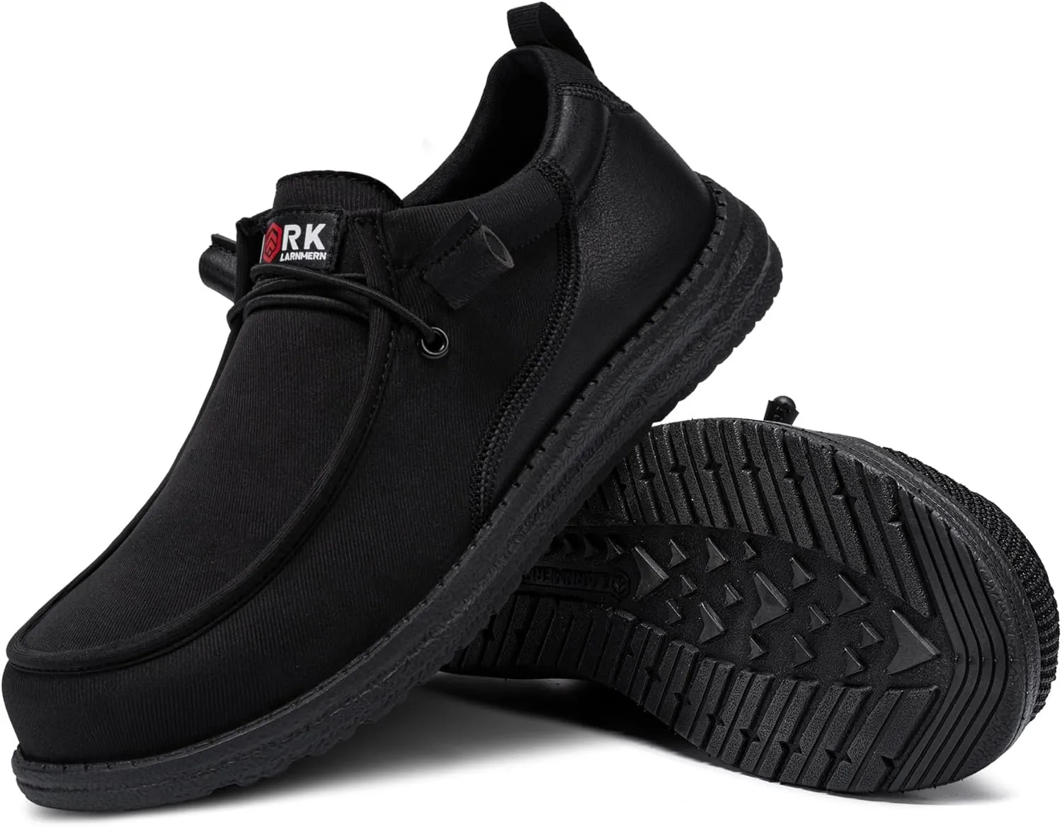 LARNMERN Slip On Steel Toe Shoes Men Lightweight Comfortable Lounging Walking Sneakers Steel Toe Loafers