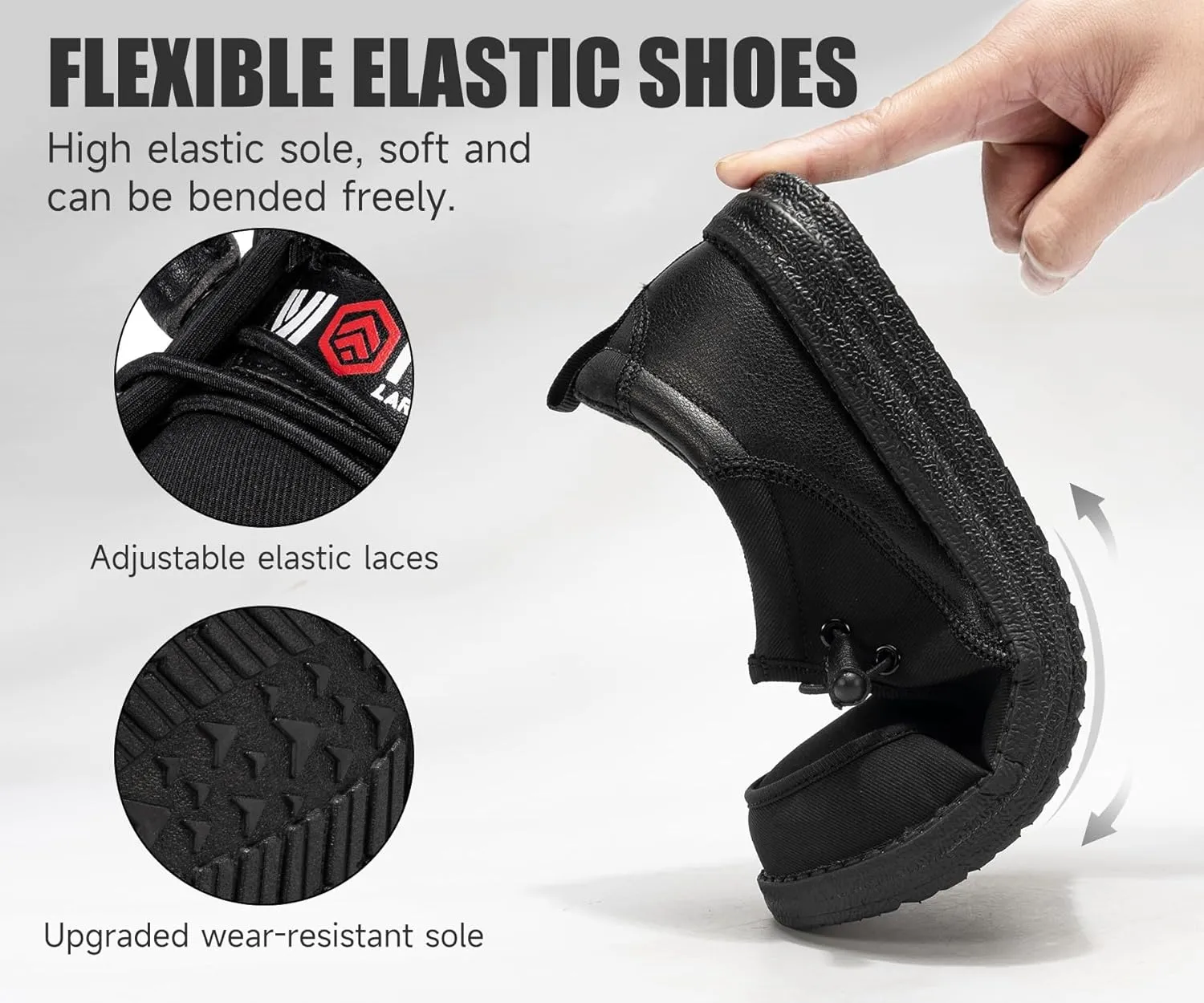 LARNMERN Slip On Steel Toe Shoes Men Lightweight Comfortable Lounging Walking Sneakers Steel Toe Loafers