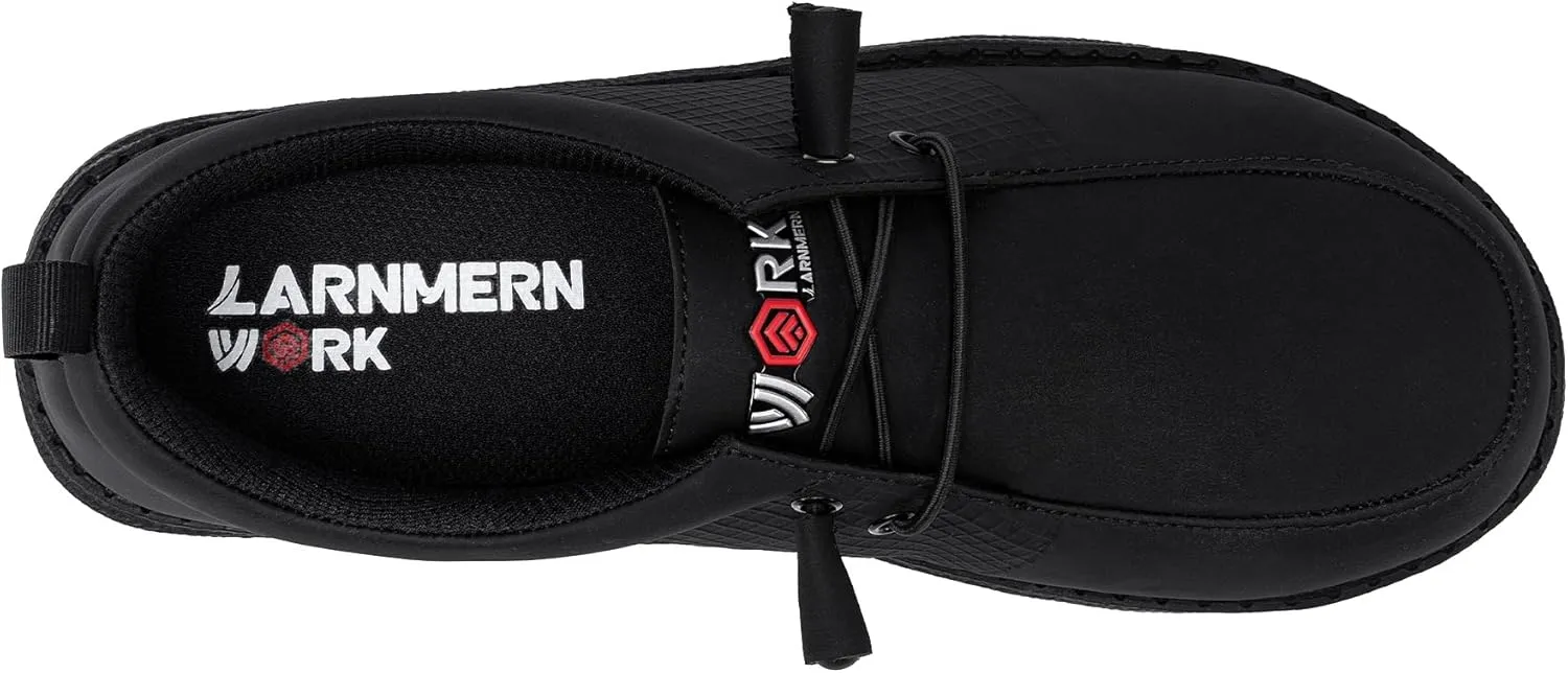 LARNMERN Steel Toe Loafers Women Lightweight Comfortable Slip On Walking Casual Flats Sneakers Work Safety Shoes