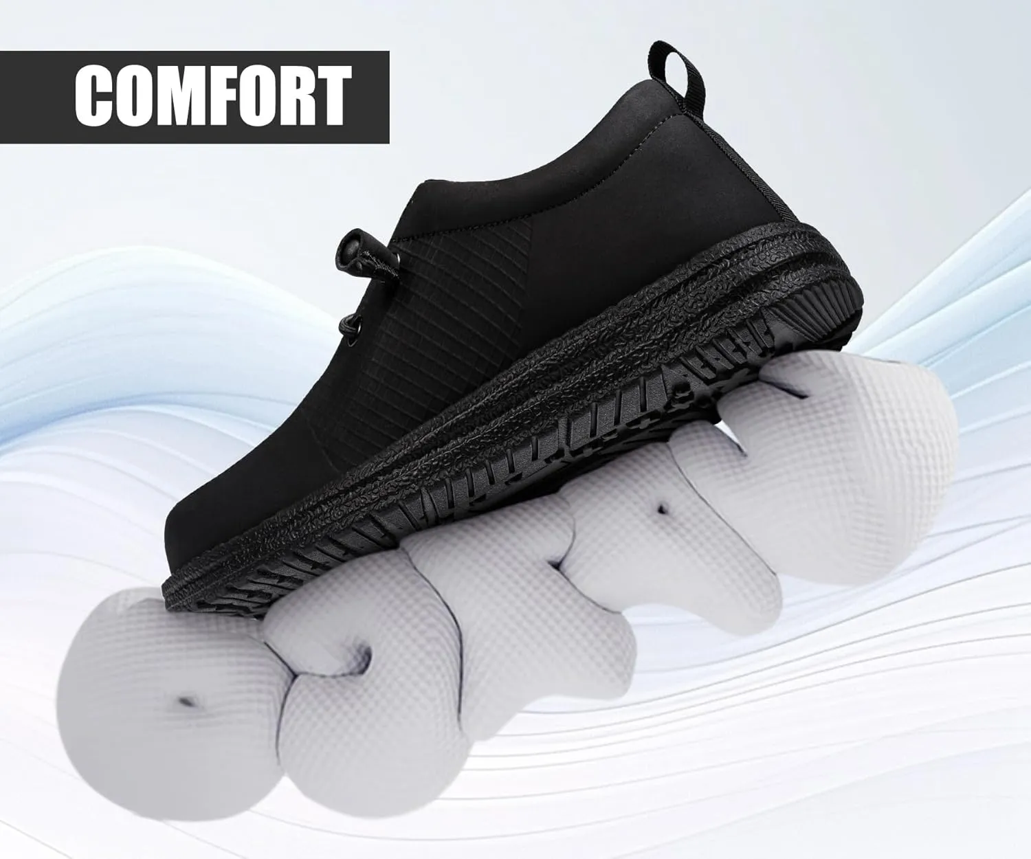 LARNMERN Steel Toe Loafers Women Lightweight Comfortable Slip On Walking Casual Flats Sneakers Work Safety Shoes