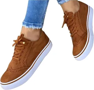 Lausiuoe Women's Fashion Sneakers Slip On Low Top Leather Shoes Casual Lightweight Comfortable Walking Flat Loafers