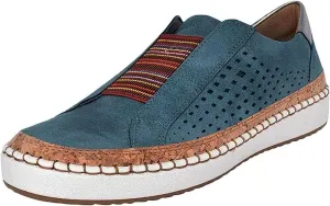 Lausiuoe Women's Fashion Sneakers Slip On Low Top Leather Shoes Casual Lightweight Comfortable Walking Flat Loafers