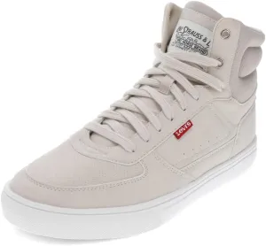 Levi's Mens Liam Hi Synthetic Leather Casual Hightop Sneaker Shoe, Stone/Grey, 10 M