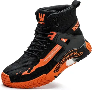 Lightweight Work Safety Steel Toe Sneakers, Durable Breathable Light Construction Tennis Shoes