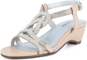 LONDON FOG Womens Macey Demi-Wedge Dress Sandals