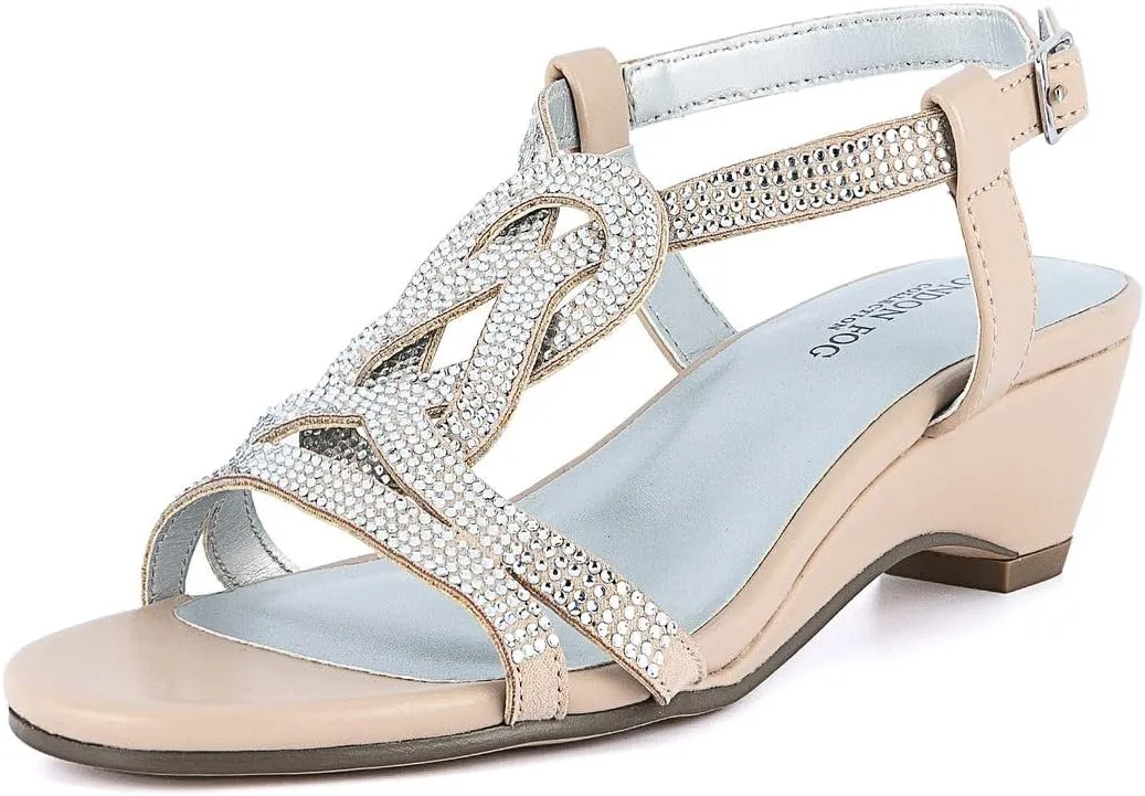 LONDON FOG Womens Macey Demi-Wedge Dress Sandals